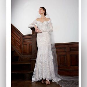 BHLDN WATTERS ULA LACE GOWN IN MINT CONDITION size 6 fits like a 4